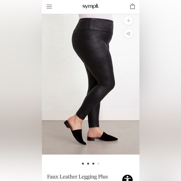 Sympli Faux Leather Leggings Black OX BNWT - Picture 2 of 3
